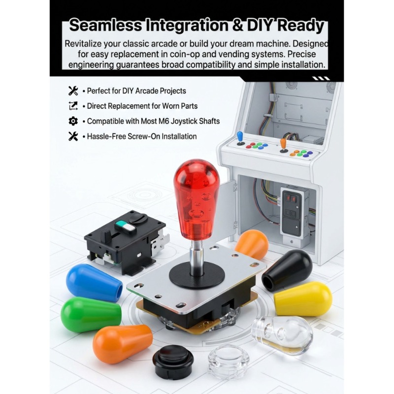 Vending Arcade Games - 1 adet M6 Joystick amerikan top