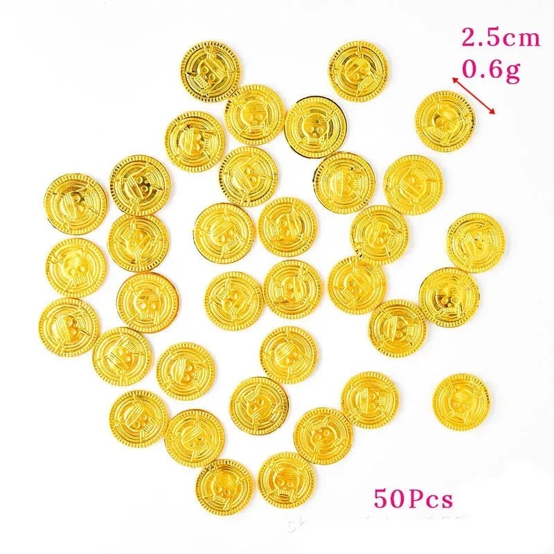 Arcade Game Coin - 50 adet korsan altın paralar plastik